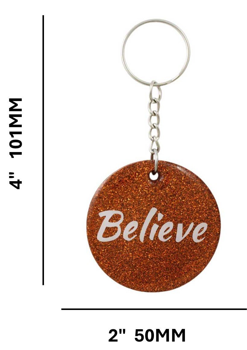Copper Resin Keychain with White Believe - Lilylin Designs