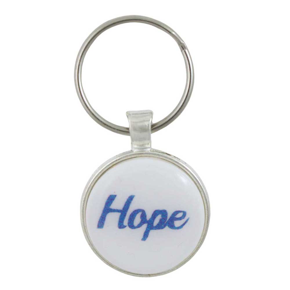 Keychain with 'Hope' text in blue on a white background - Lilylin Designs