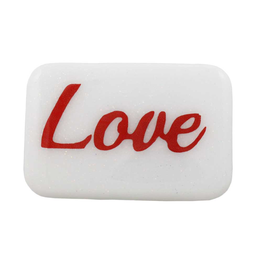 White Magnet with Red Love - Lilylin Designs