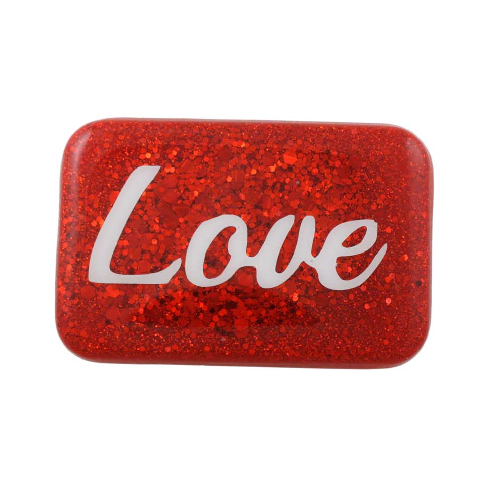 Red Magnet with White Love - Lilylin Designs