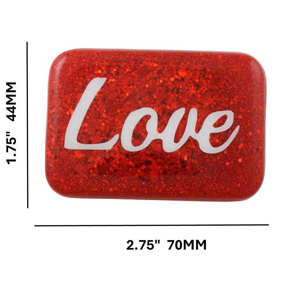 Red Magnet with White Love - Sized - Lilylin Designs