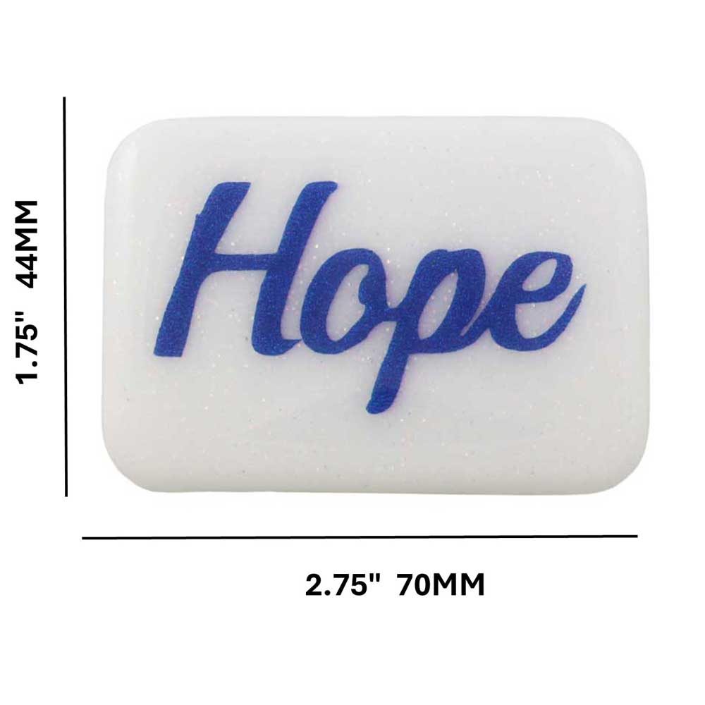 White Magnet with Blue Hope - Sized - Lilylin Designs