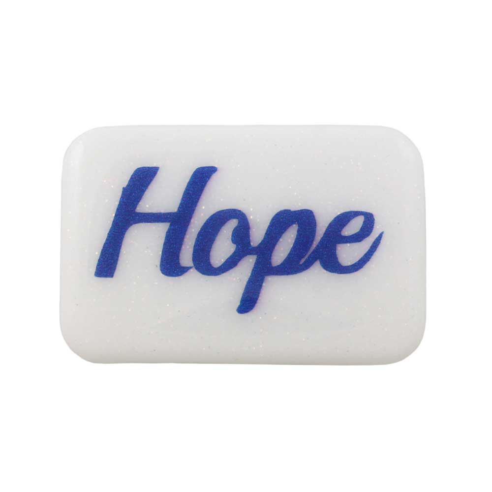 White Magnet with Blue Hope - Lilylin Designs