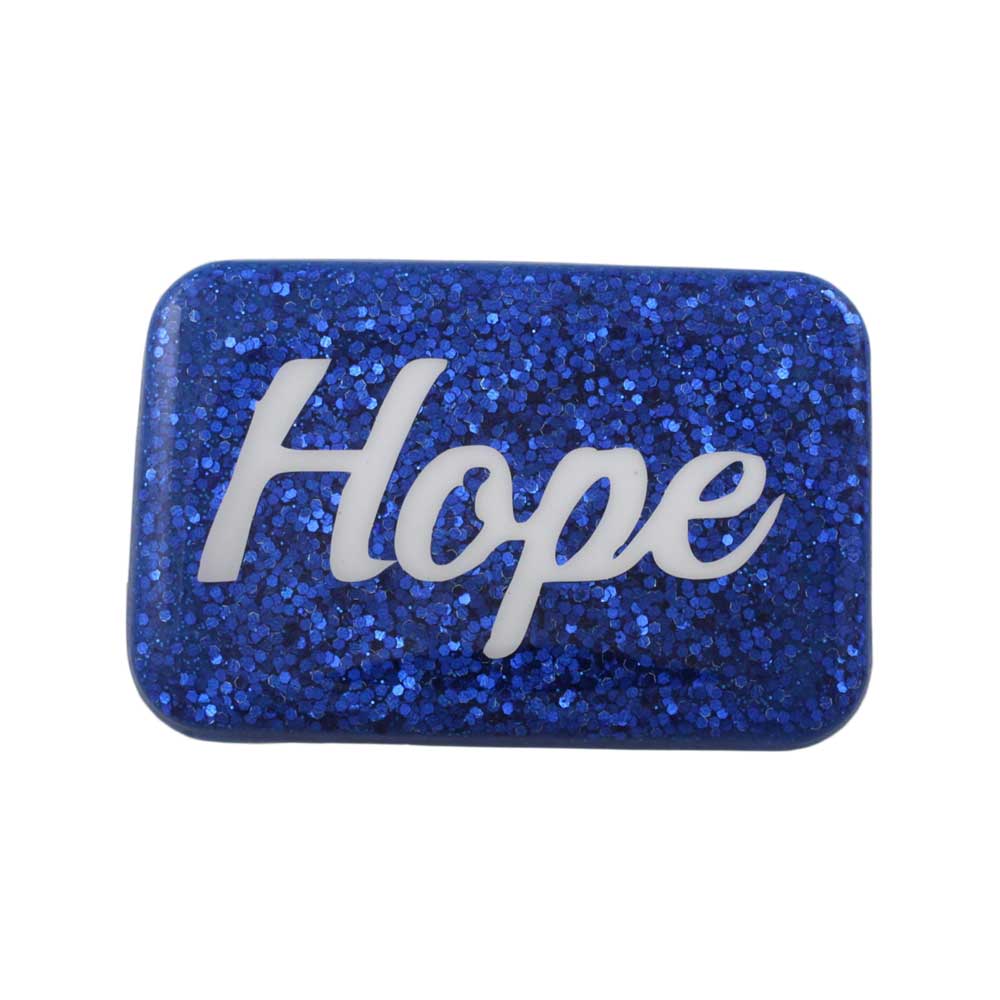 Blue Magnet with White Hope - Lilylin Designs