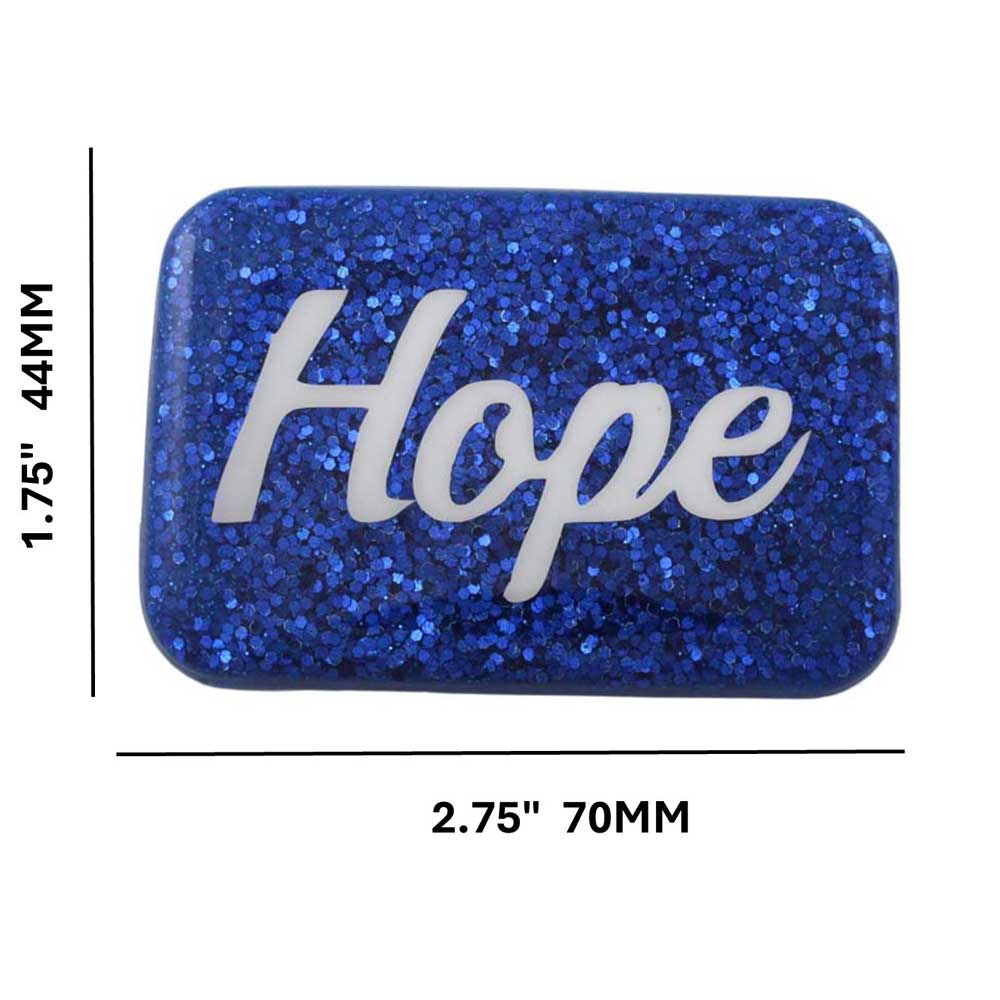 Blue Magnet with White Hope - Sized - Lilylin Designs