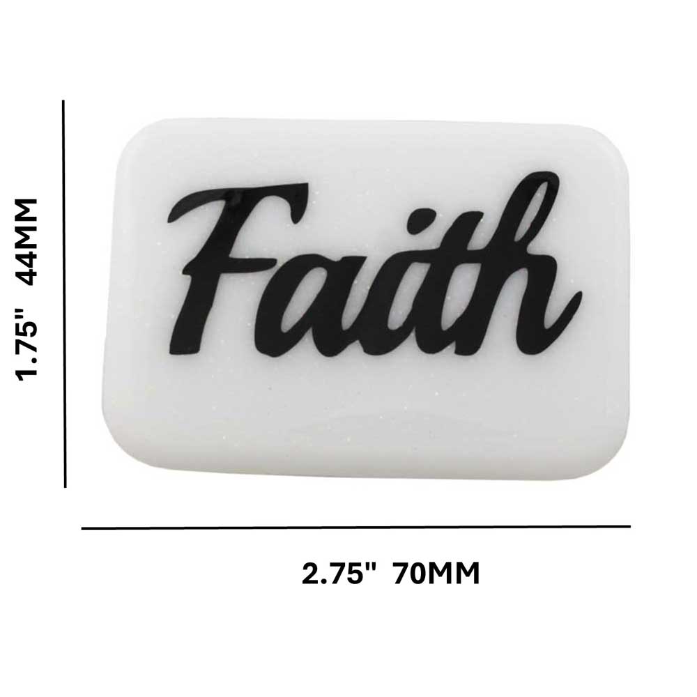 White Magnet with Black Faith - Sized - Lilylin Designs