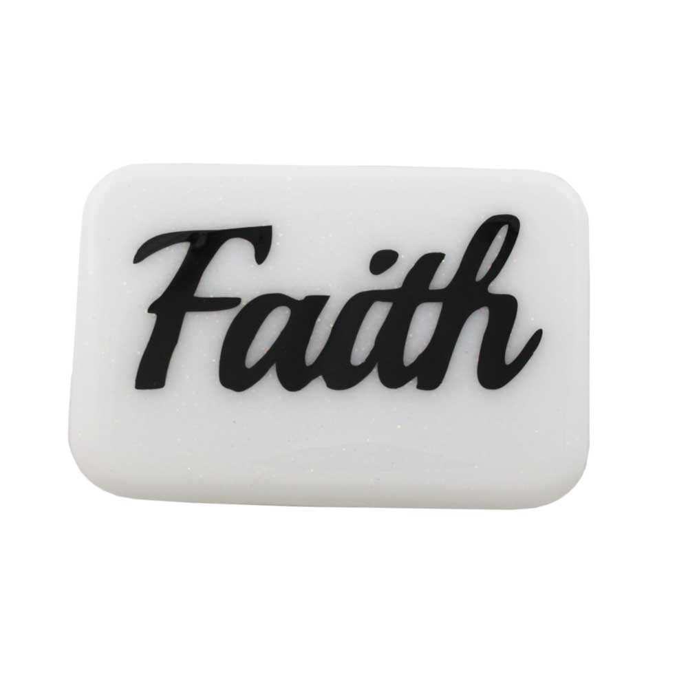 White Magnet with Black Faith - Lilylin Designs