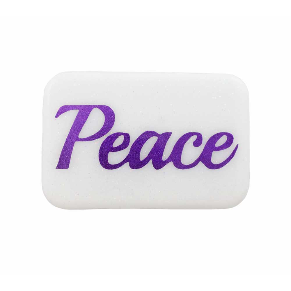 White Magnet with Purple Peace - Lilylin Designs