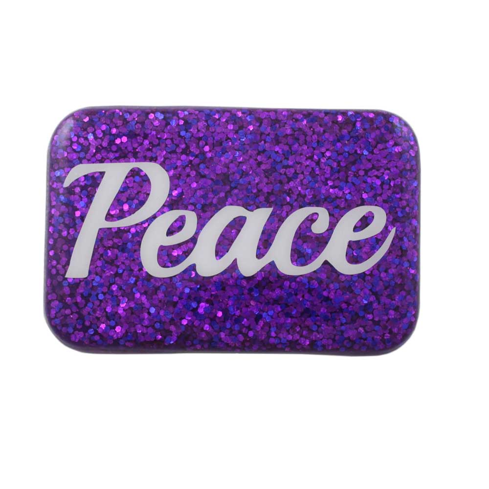 Purple Magnet with White Peace - Lilylin Designs