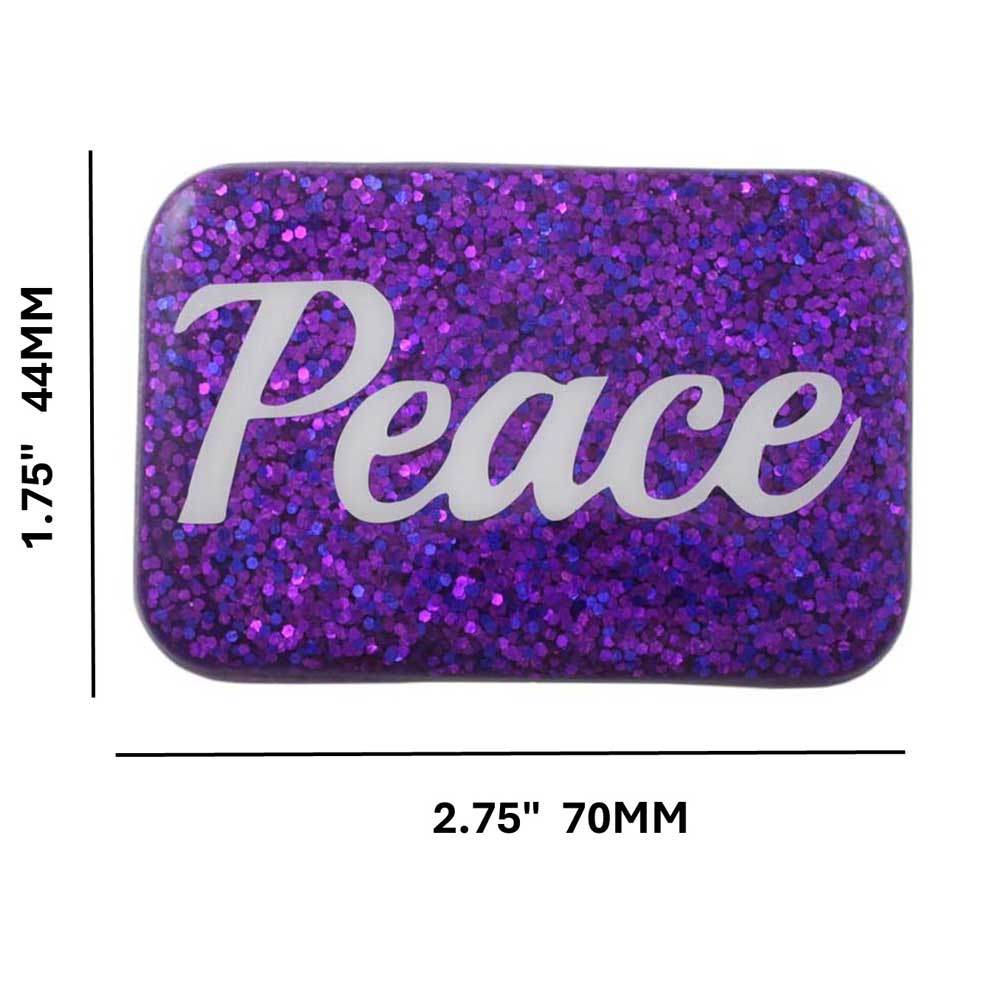 Purple Magnet with White Peace - Sized - Lilylin Designs