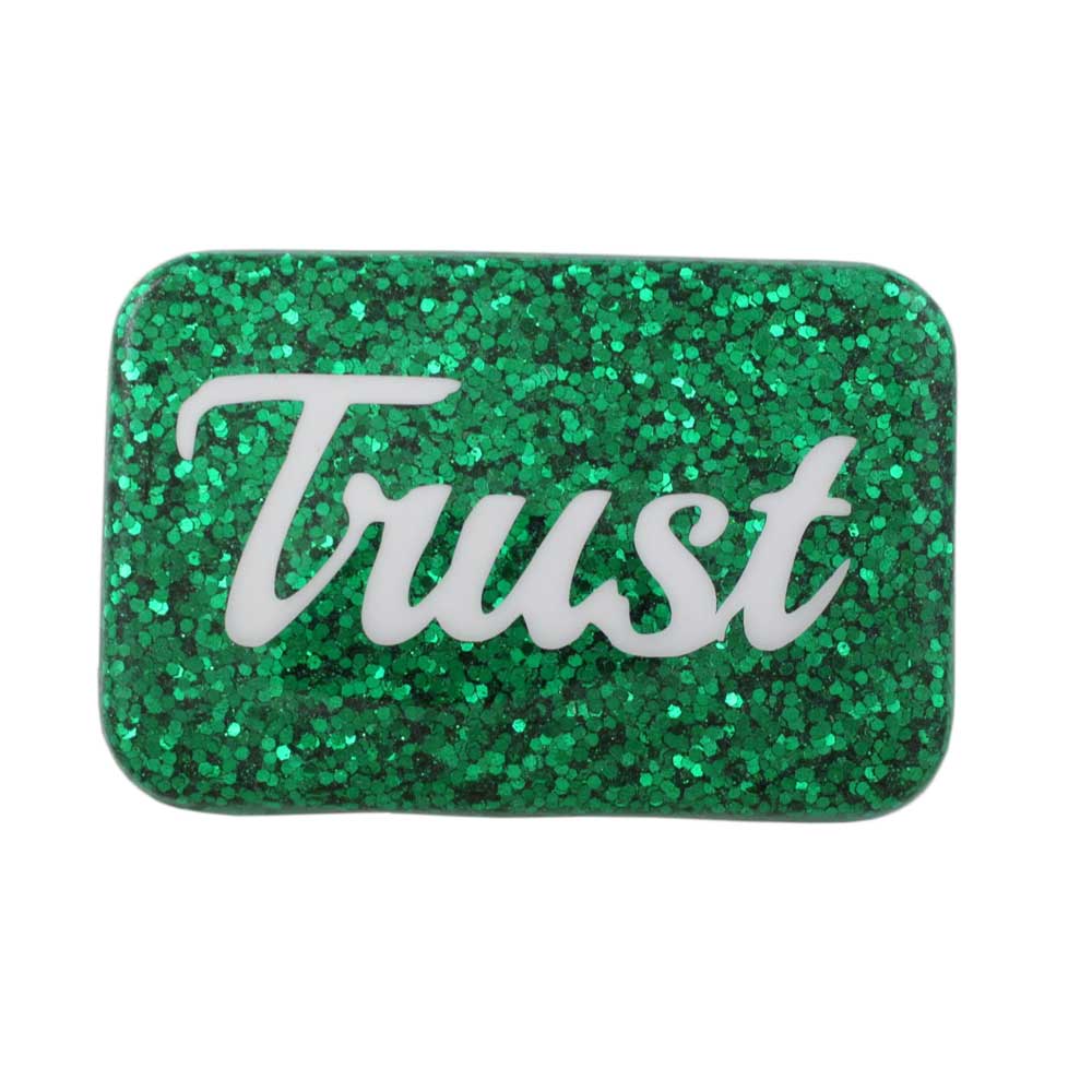 Green Magnet with White Trust - Lilylin Designs