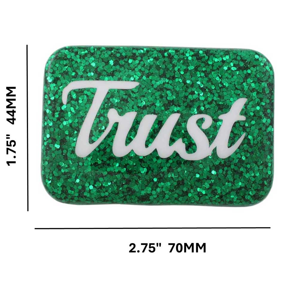 Green Magnet with White Trust - Sized - Lilylin Designs