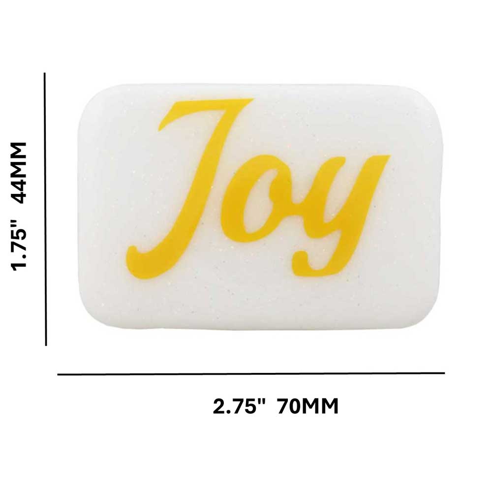 White Magnet with Golden Yellow Joy - Sized - Lilylin Designs