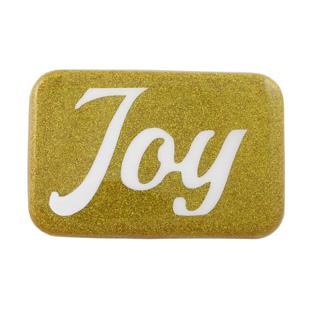 Gold Magnet with White Joy - Lilylin Designs