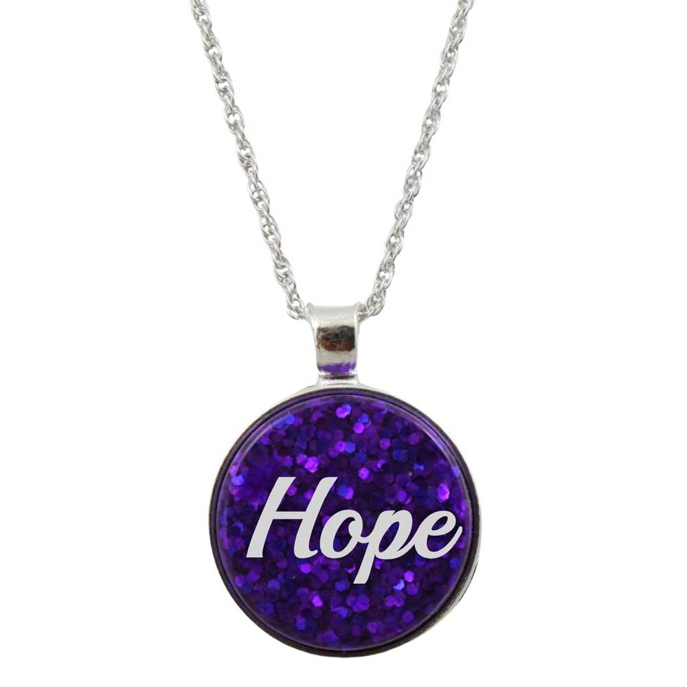 Inspirational Pendant with Hope in White on Chain - Lilylin Designs