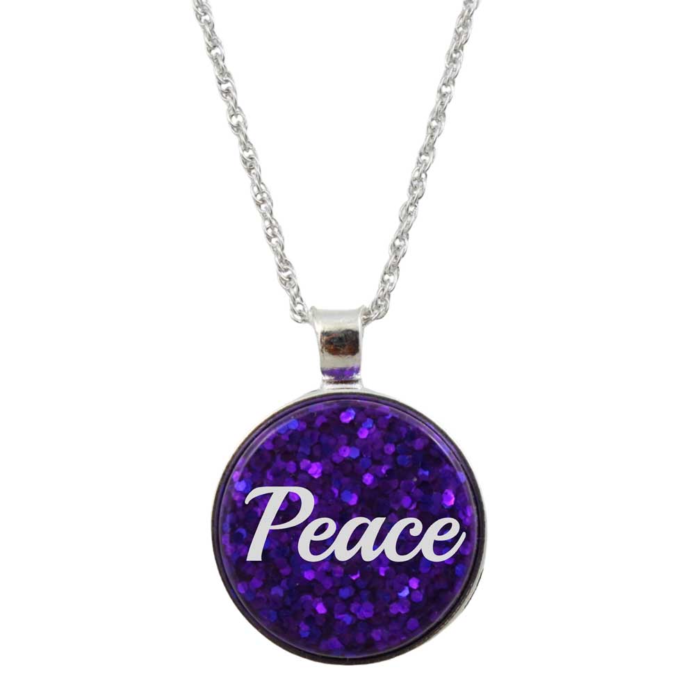 Inspirational Pendant with White Peace on Chain - Lilylin Designs