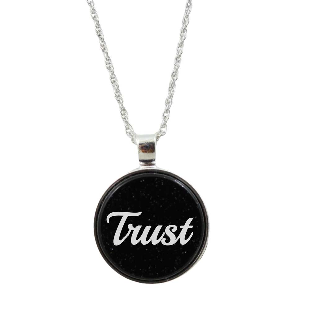 Inspirational Pendant with White Trust on Chain - Lilylin Designs