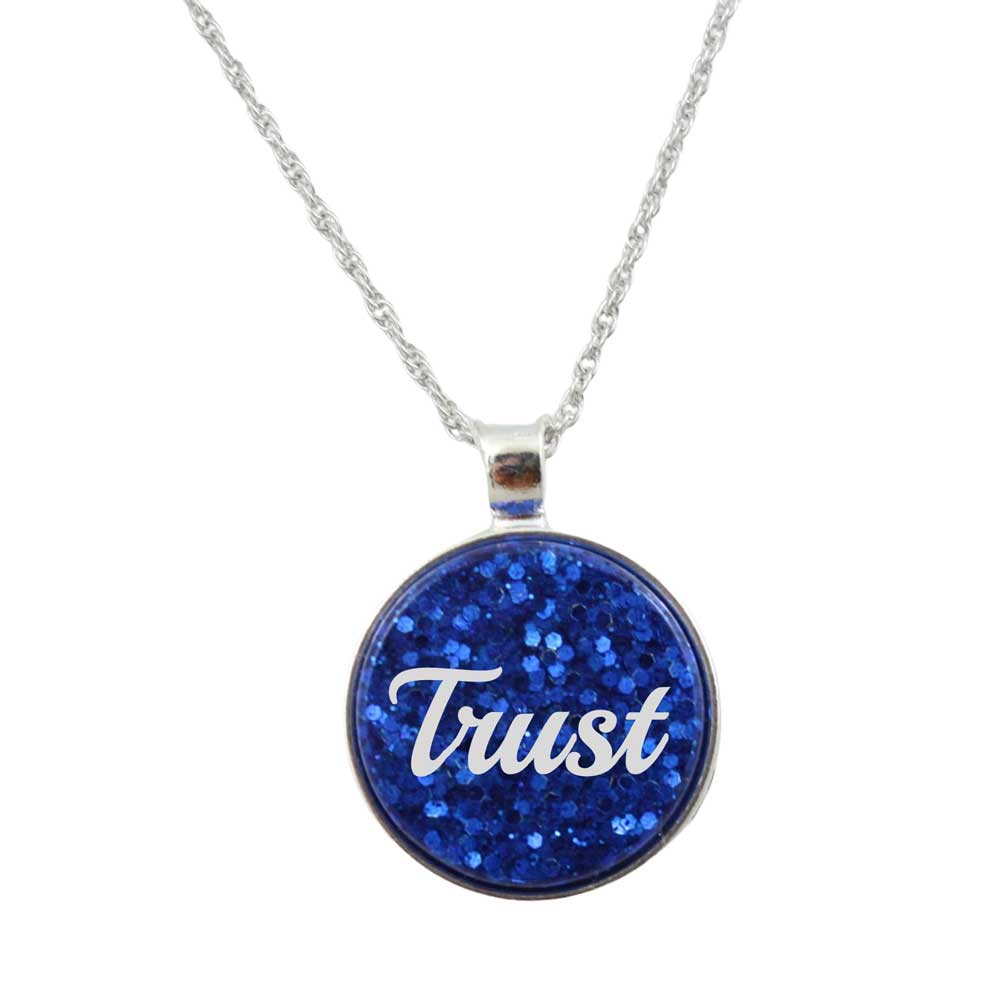 Inspirational Pendant with White Trust on Chain - Lilylin Designs