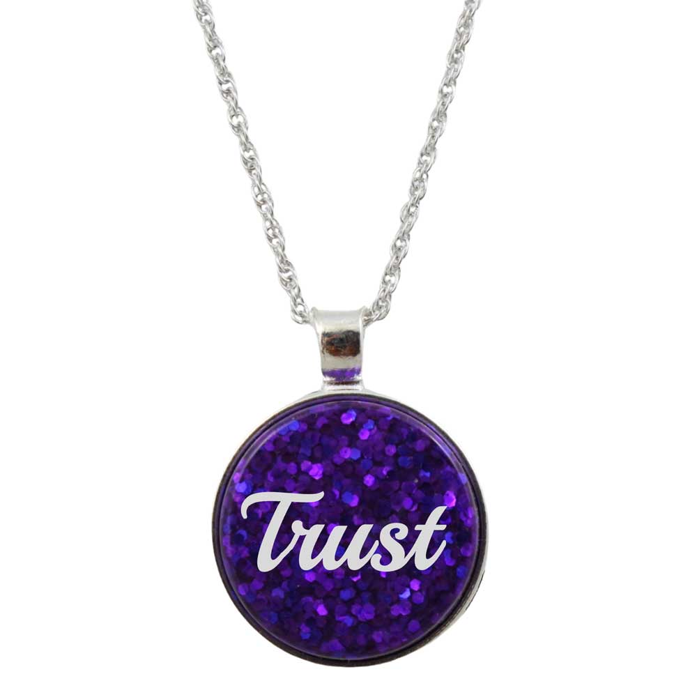 Inspirational Pendant with White Trust on Chain - Lilylin Designs