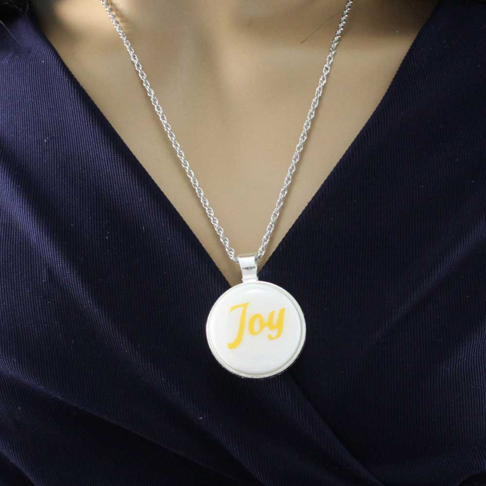 White Pendant with Yellow Trust on Chain - Lilylin Designs