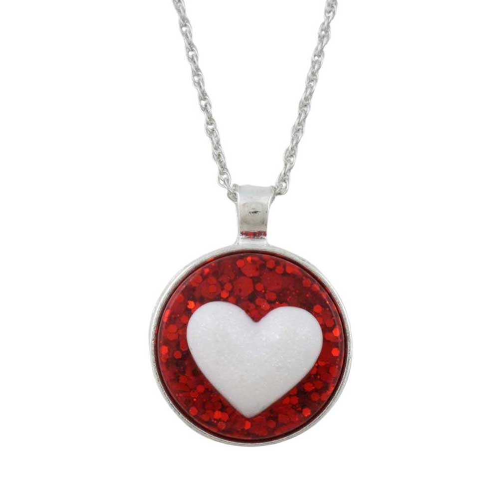 Handcrafted Red Resin 3D Heart Necklace - Lilylin Designs