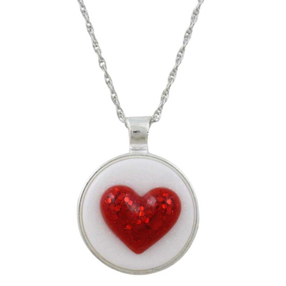Handcrafted White Resin 3D Heart Necklace - Lilylin Designs