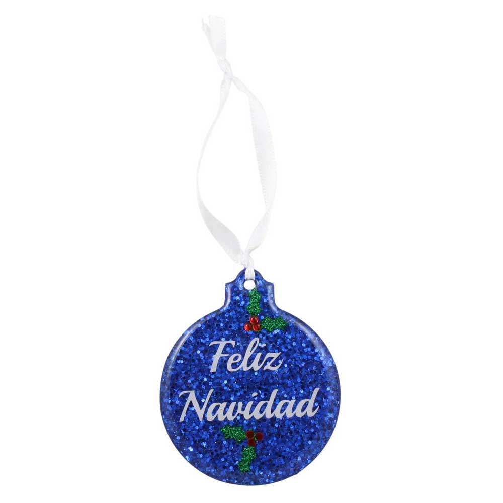 Handcrafted Feliz Navidad Resin Ornaments - RESOR502