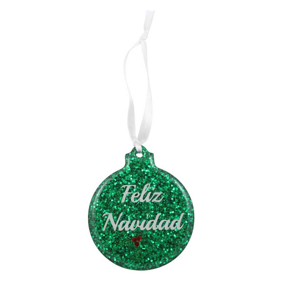 Handcrafted Feliz Navidad Resin Ornaments - RESOR502
