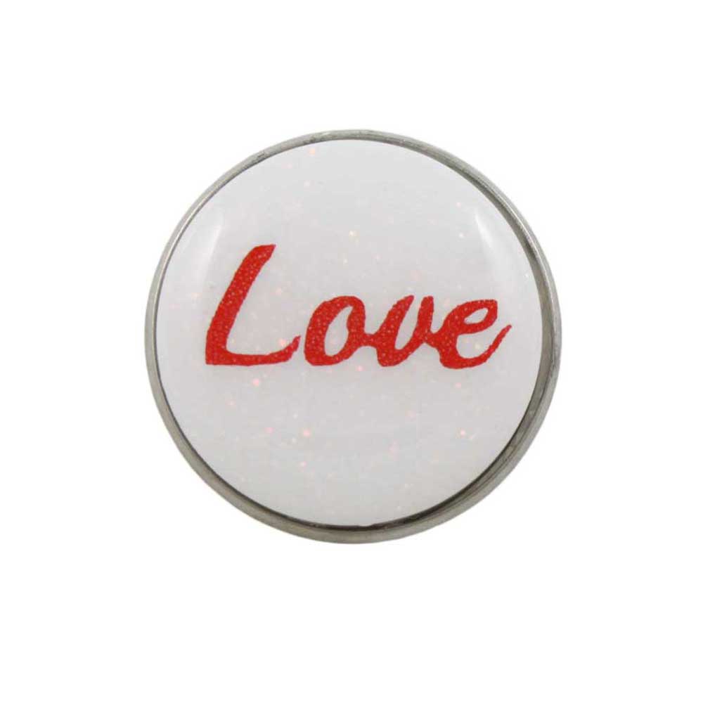 White Disc with Love Lapel Pin - Lilylin Designs