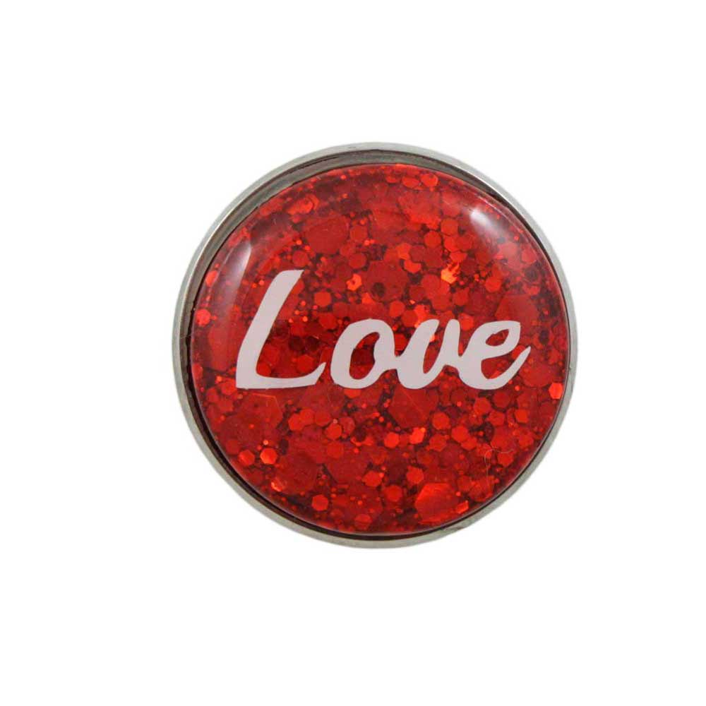 Red Disc with White Love Lapel Pin - Lilylin Designs