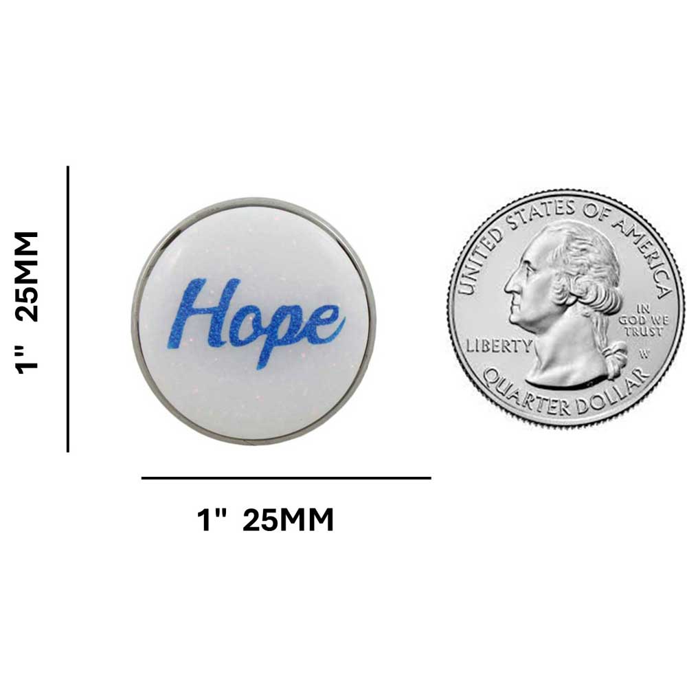White Disc with Blue Hope Lapel Pin - Lilylin Designs