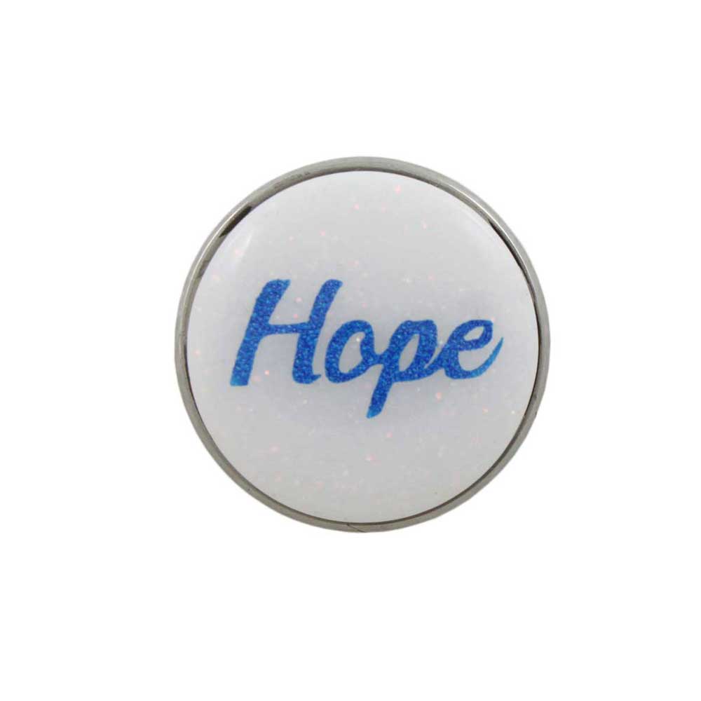 White Disc with Blue Hope Lapel Pin - Lilylin Designs
