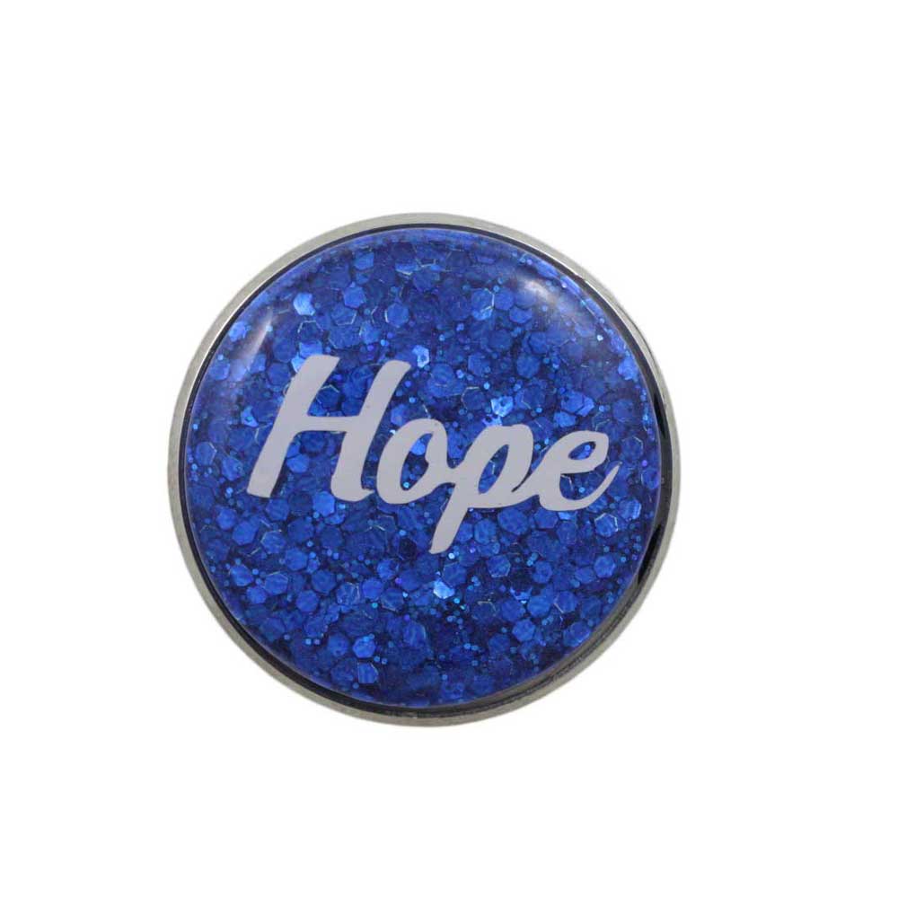 Blue Disc with White Hope Lapel Pin - Lilylin Designs