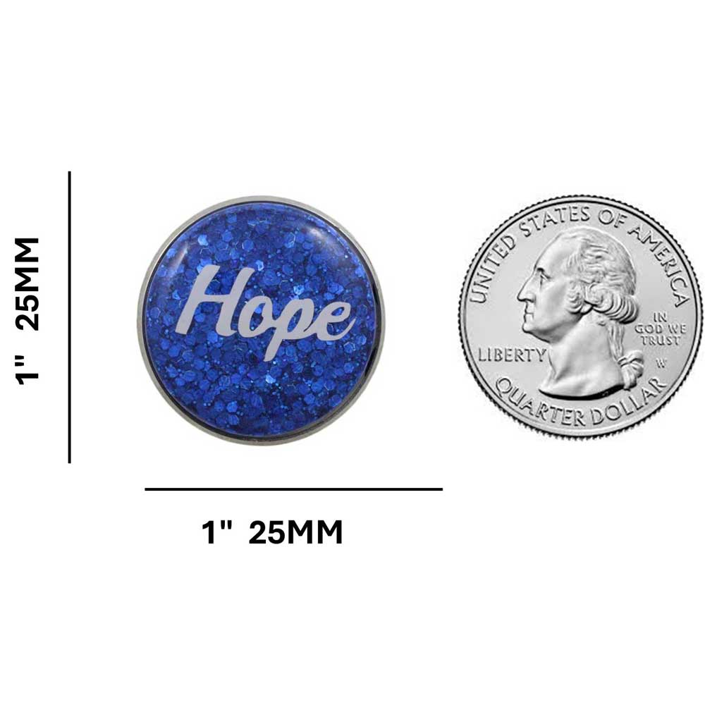 Blue Disc with White Hope Lapel Pin - Lilylin Designs