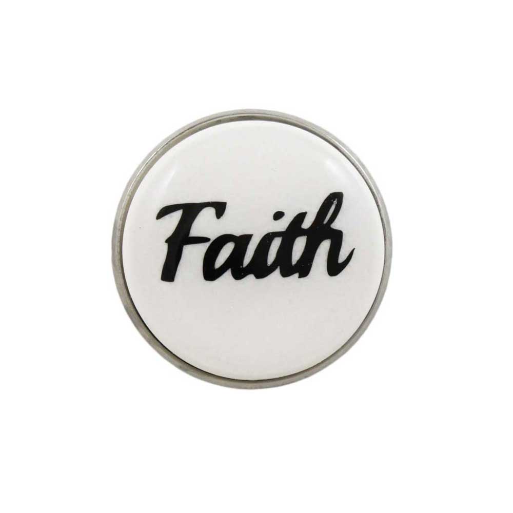 White Disc with Black Faith Lapel Pin - Lilylin Designs