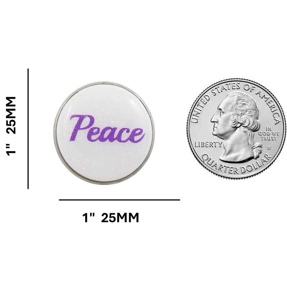 White Disc with Purple Peace Lapel Pin - Lilylin Designs