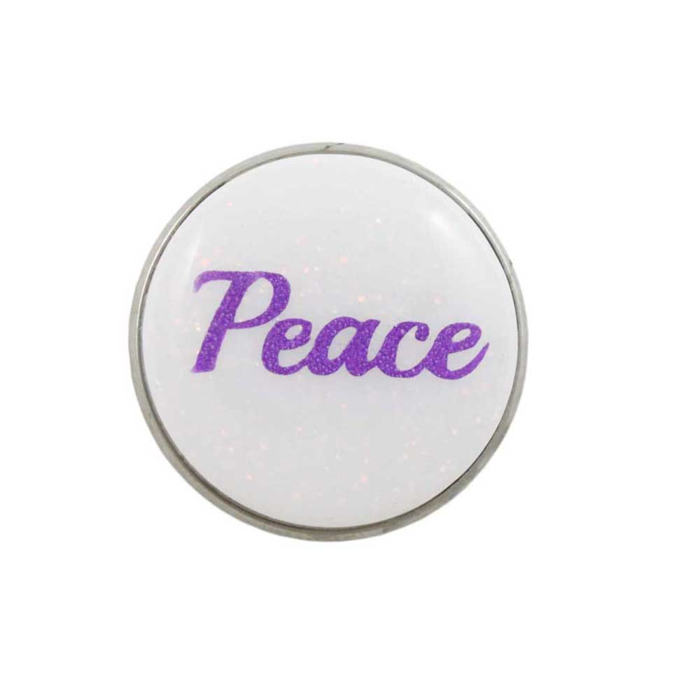 White Disc with Purple Peace Lapel Pin - Lilylin Designs