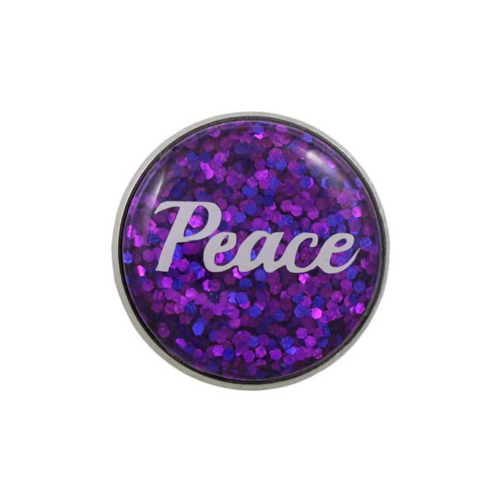 Purple Disc with White Peace Lapel Pin - Lilylin Designs