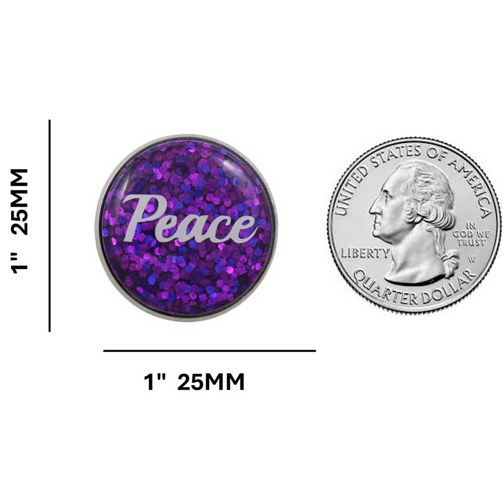 Purple Disc with White Peace Lapel Pin - Lilylin Designs