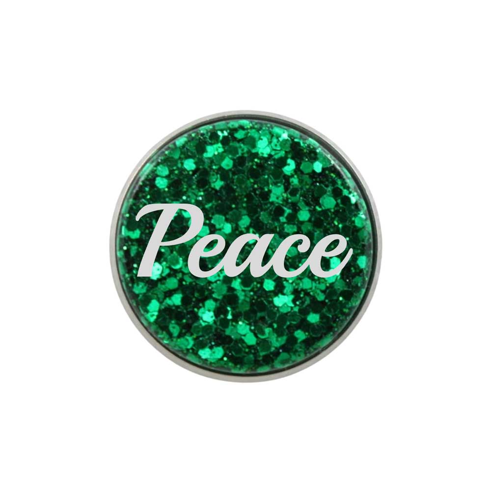 Inspirational Disc with White Peace Lapel Pin - Lilylin Designs
