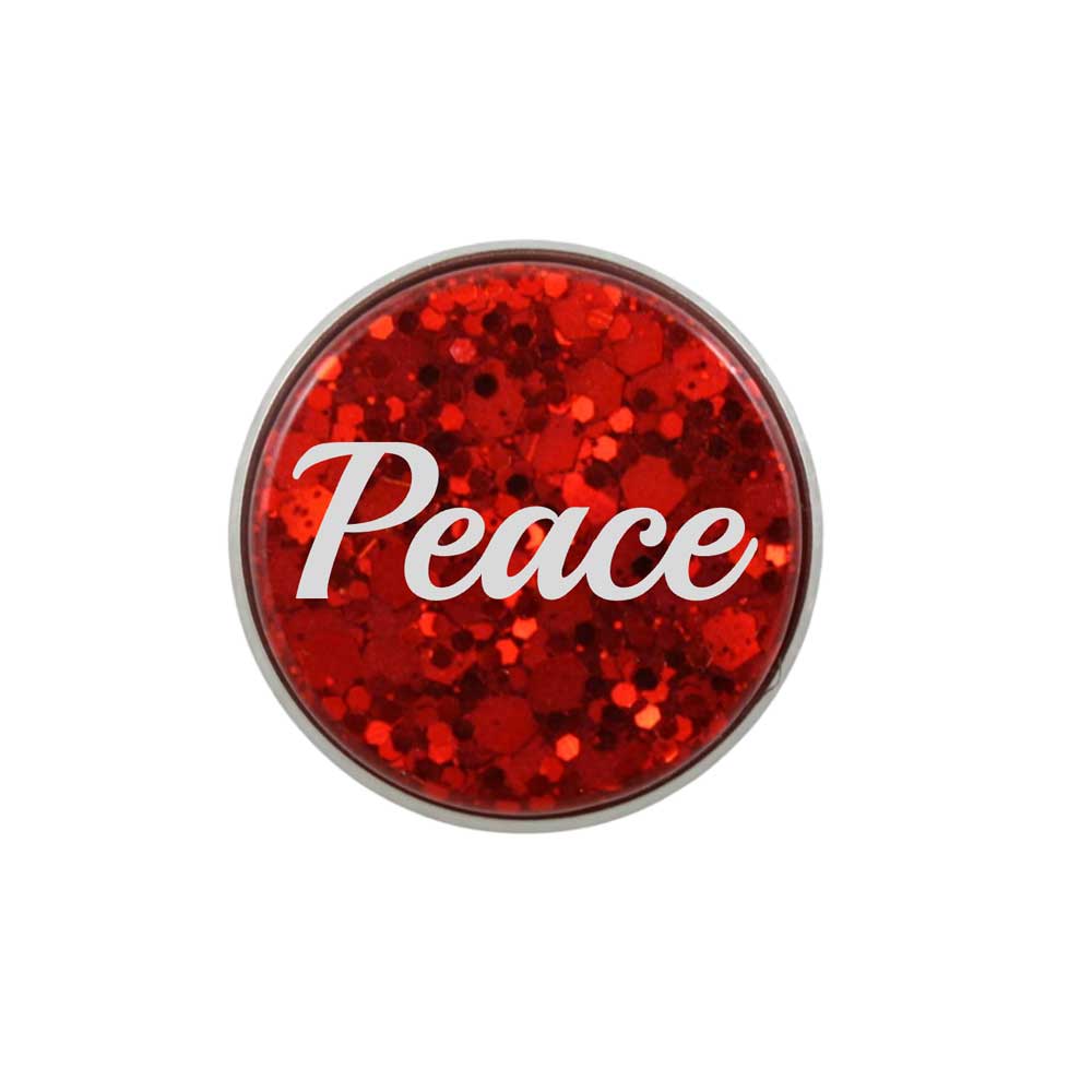 Inspirational Disc with White Peace Lapel Pin - Lilylin Designs