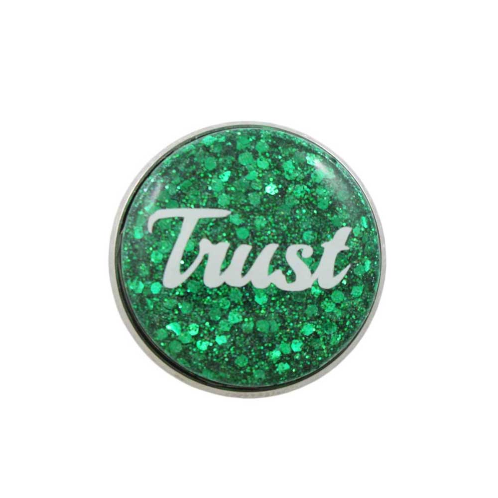 Green Disc with White Trust Lapel Pin - Lilylin Designs