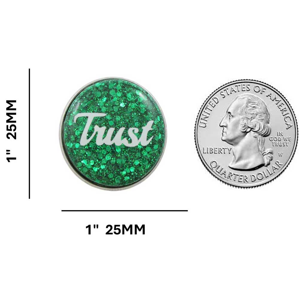 Green Disc with White Trust Lapel Pin - Lilylin Designs