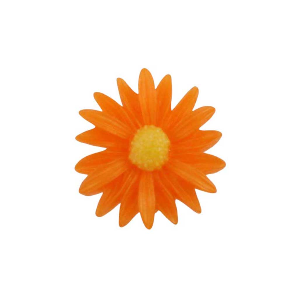 Orange daisy flower with a yellow center - Lilylin Designs