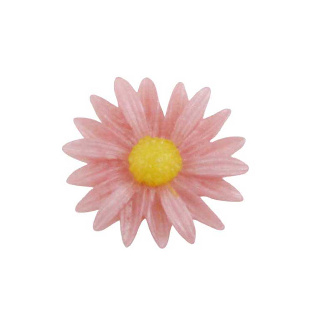 Pink daisy flower with a yellow center - Lilylin Designs