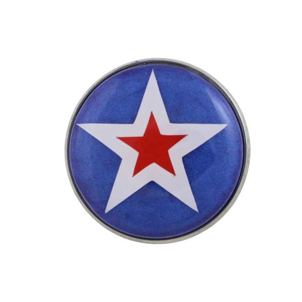 Round blue with white and red stars patriotic lapel pin - Lilylin Designs