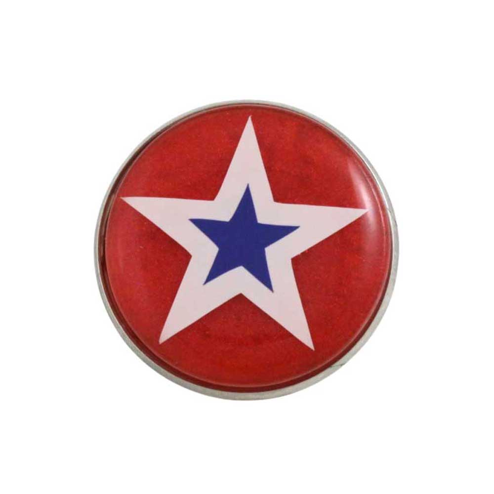 Round red with white and blue stars patriotic lapel pin - Lilylin Designs