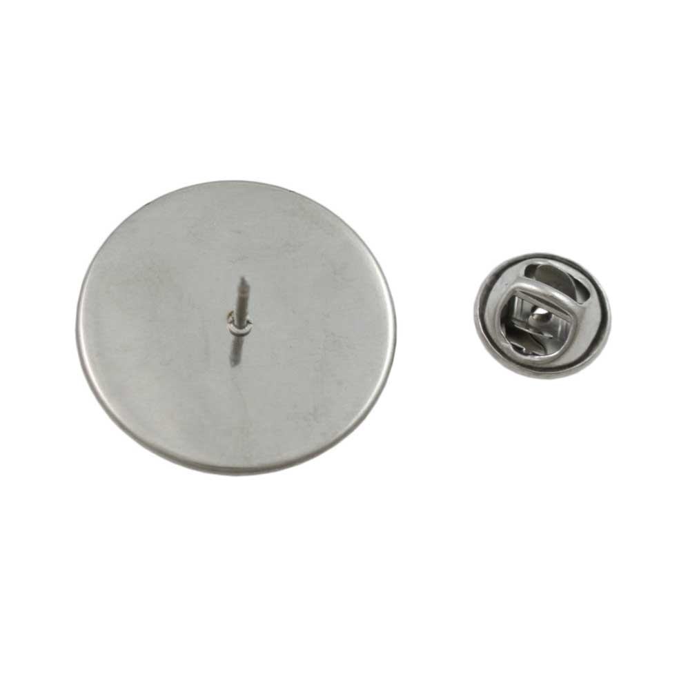 Back view of silver lapel pin with clutch - Lilylin Designs