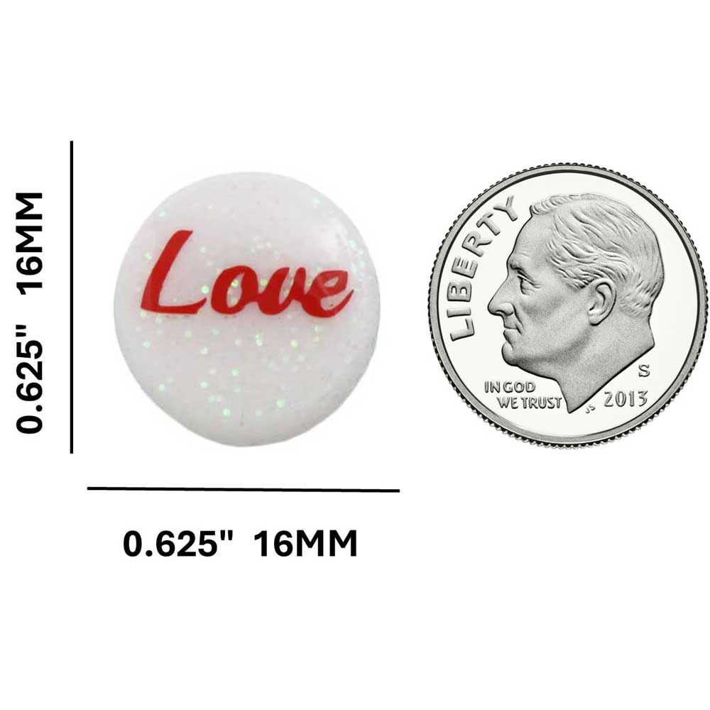Small White Disc with Red Love Lapel Pin - Lilylin Designs