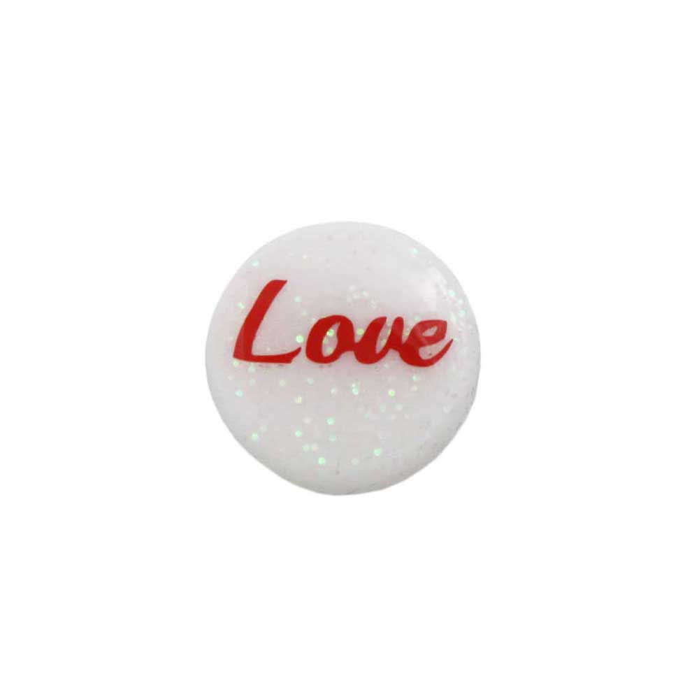 Small White Disc with Red Love Lapel Pin - Lilylin Designs